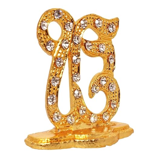 Gold Plated Metallic Omkar Statue Gold Plated Metallic Omkar Statue
